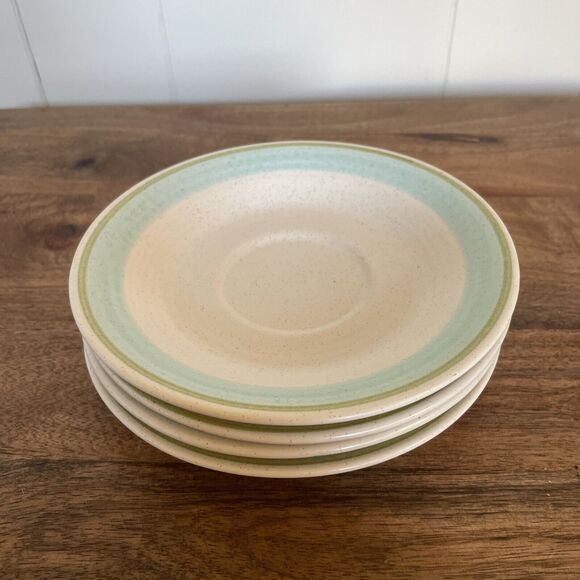 Vintage Franciscan Earthenware Tulip Time Coffee Saucers 6 1/4" Set of 4 - Picture 7 of 8